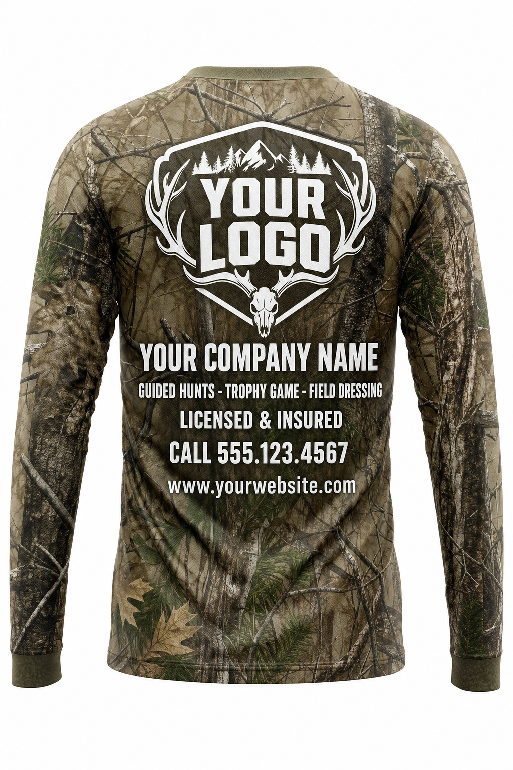 Elk Archery Hunting Guide Crew Uniform - custom company logo all-over-print uniform