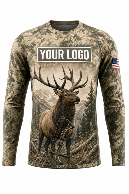 Elk Archery Hunting Guide Crew Uniform - custom company logo all-over-print uniform
