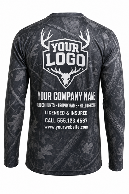 Elk Euro Skull Hunting Guide Crew Uniform - custom company logo all-over-print uniform