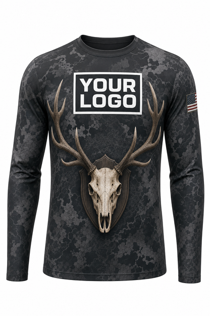 Elk Euro Skull Hunting Guide Crew Uniform - custom company logo all-over-print uniform