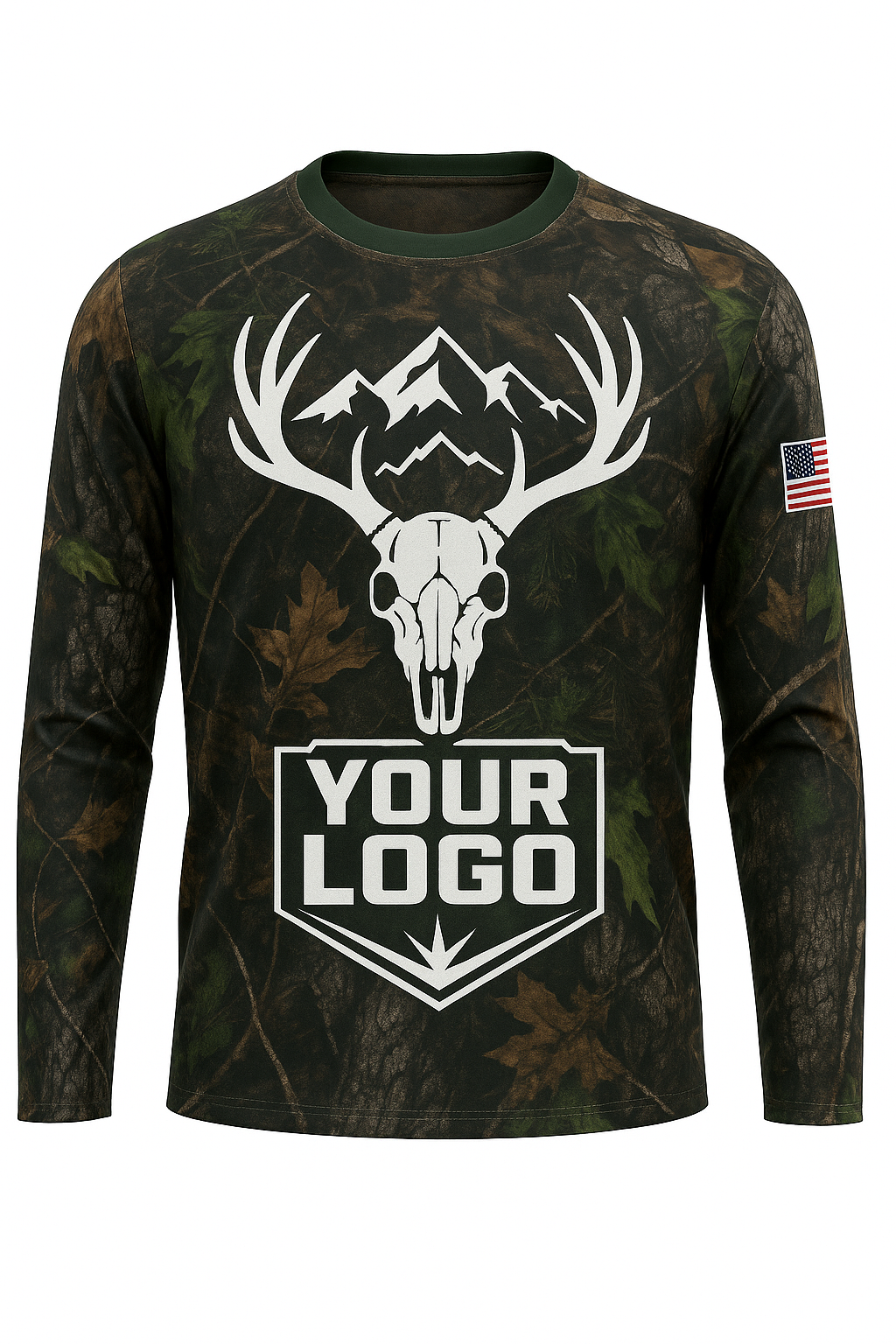 Bull Elk Euro Skull All-Over-Print Hunting Shirt
