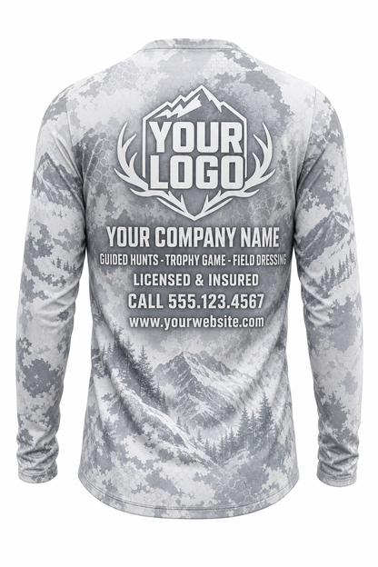 Elk Snow Rut Hunting Guide Crew Uniform - custom company logo all-over-print uniform