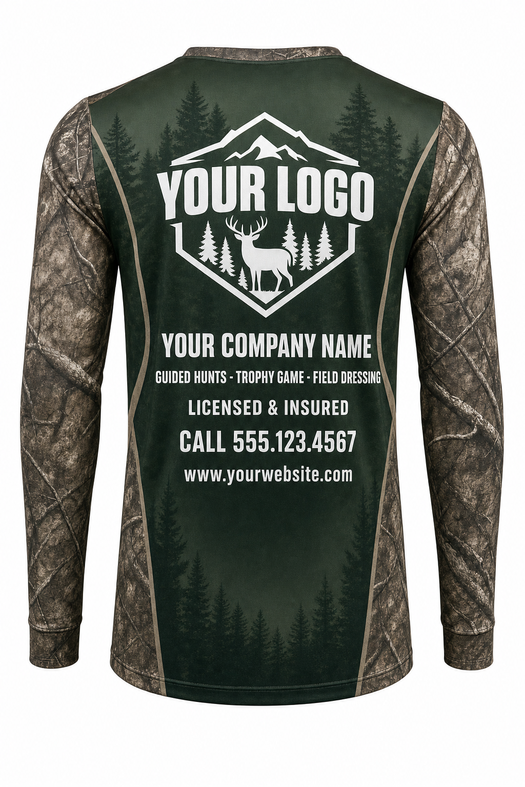 Elk Timberline Hunting Guide Crew Uniform - custom company logo all-over-print uniform