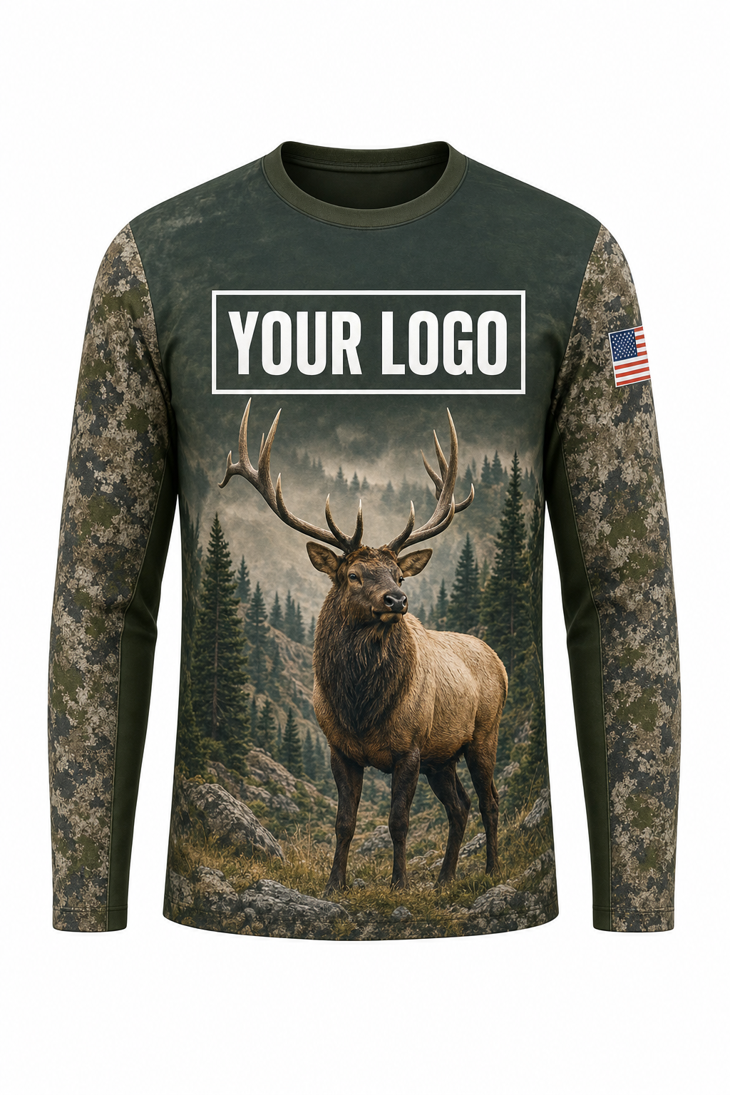 Elk Timberline Hunting Guide Crew Uniform - custom company logo all-over-print uniform