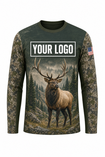 Elk Timberline Hunting Guide Crew Uniform - custom company logo all-over-print uniform