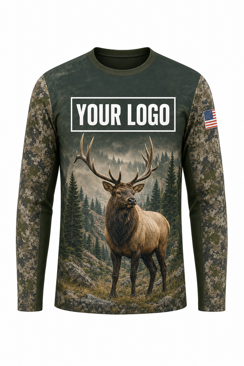 Elk Timberline Hunting Guide Crew Uniform - custom company logo all-over-print uniform