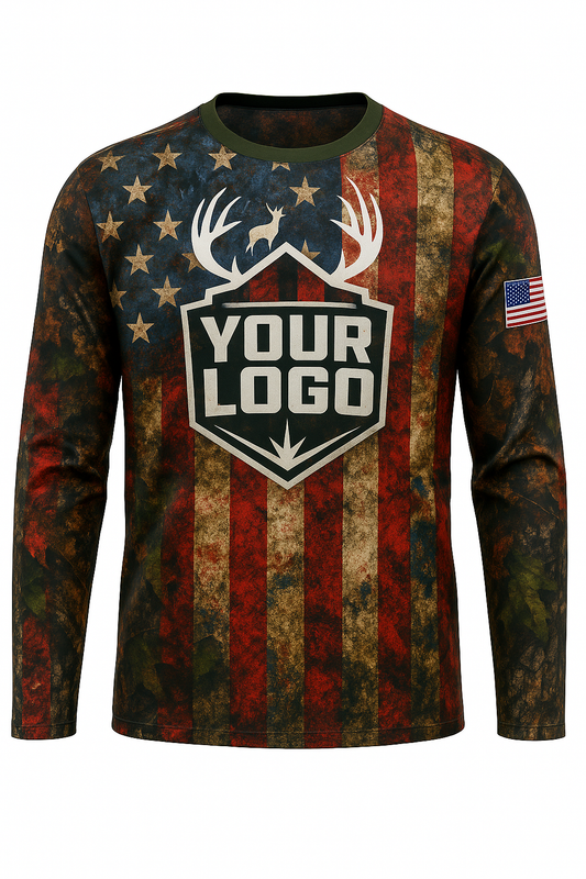 American Flag Camo All-Over-Print Hunting Shirt