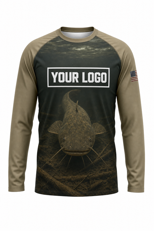 Flathead Catfish Fishing Charter Crew Uniform - Deep Water - custom company logo all-over-print uniform