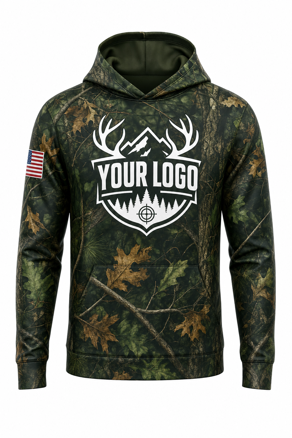 Forest Camo Texture — Hunting-Guide Crew Uniform (Custom AOP)