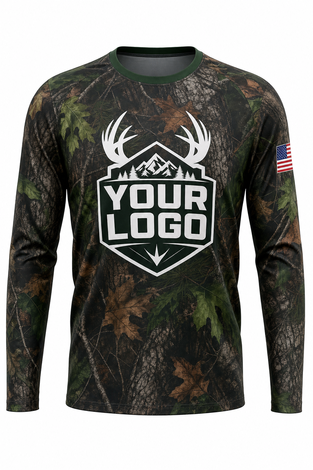 Forest Camo Texture — Hunting-Guide Crew Uniform (Custom AOP)