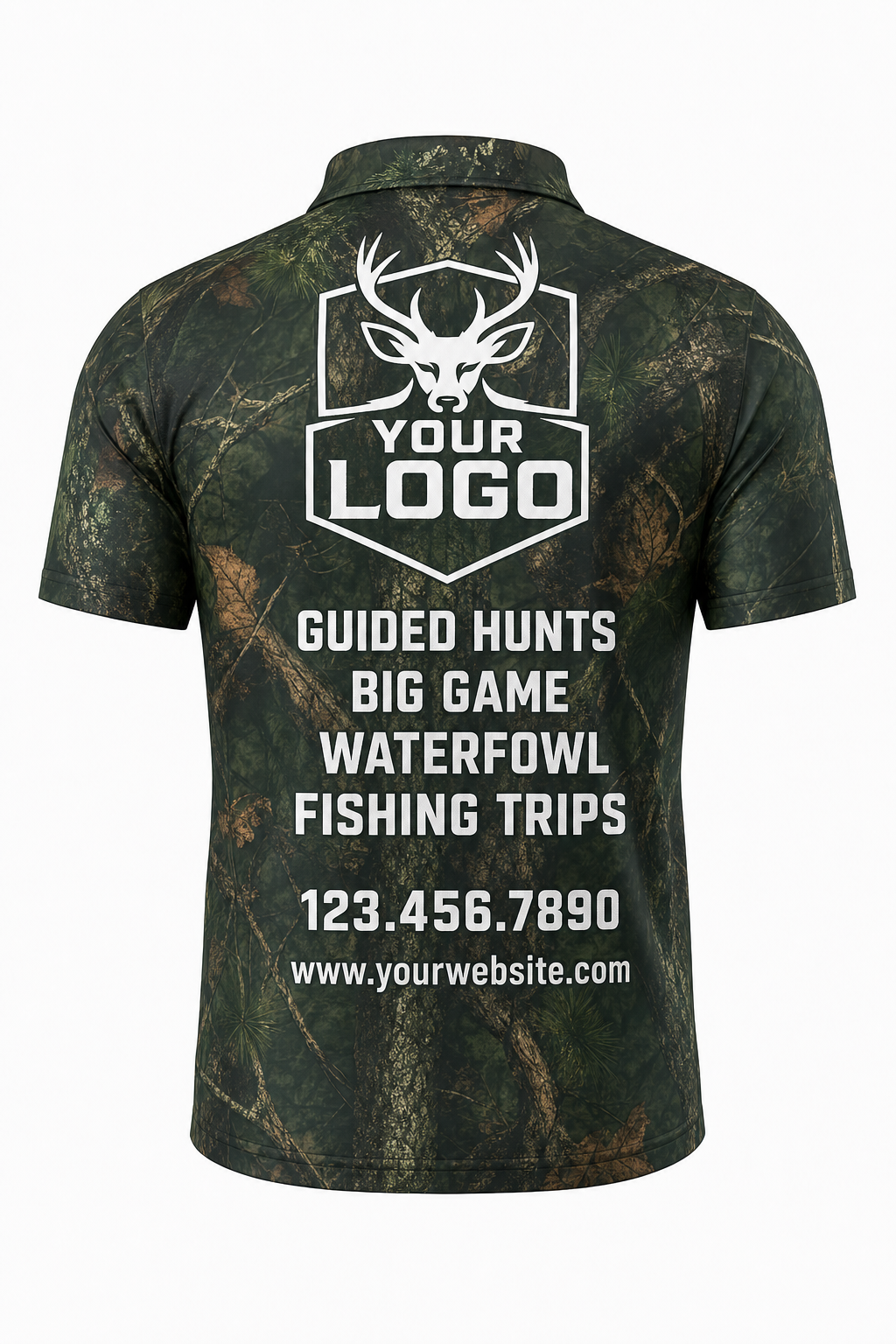 Forest Camo Texture — Hunting-Guide Crew Uniform (Custom AOP)