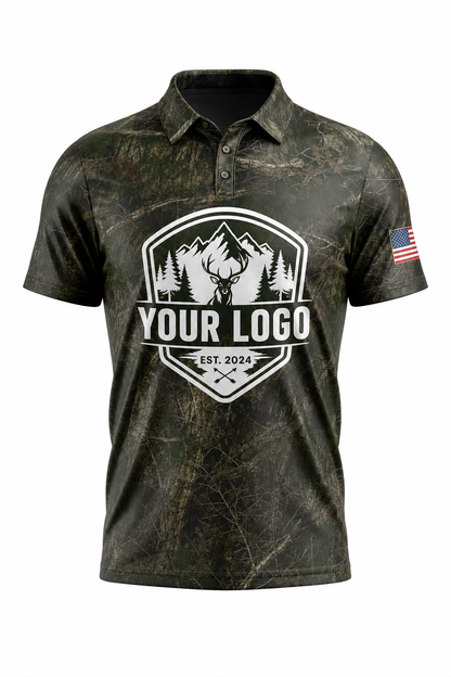 Forest Camo Texture — Hunting-Guide Crew Uniform (Custom AOP)