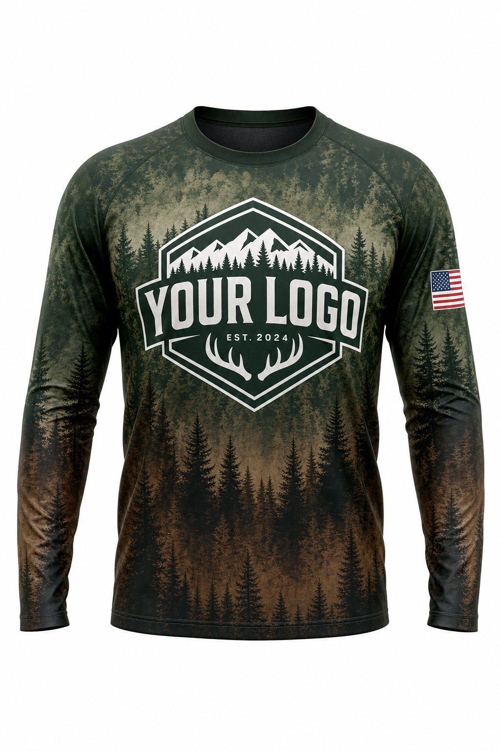 Forest Pine Forest — Hunting-Guide Crew Uniform (Custom AOP)