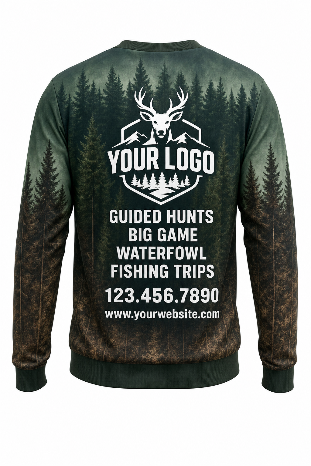 Forest Pine Forest — Hunting-Guide Crew Uniform (Custom AOP)