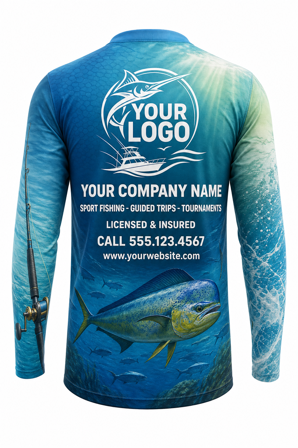 Bluegill Bed Fishing Charter Crew Uniform - custom company logo all-over-print uniform