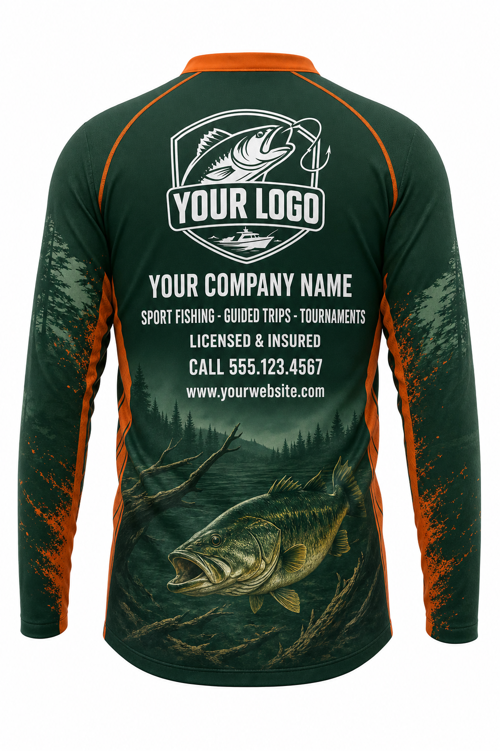 Brook Trout Native Fishing Charter Crew Uniform - custom company logo all-over-print uniform