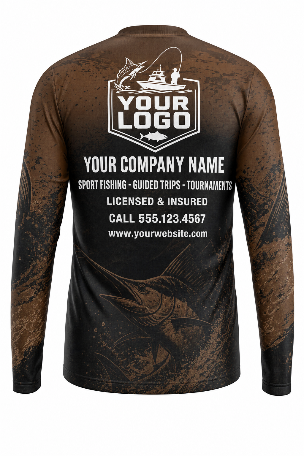 Bullhead Fishing Charter Crew Uniform - custom company logo all-over-print uniform