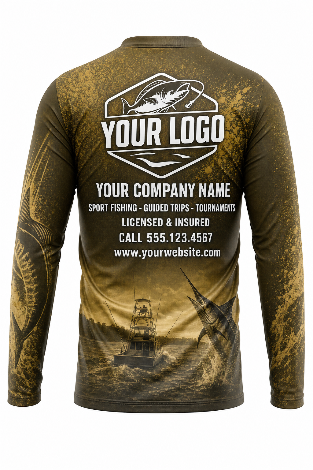 Carp Common Fishing Charter Crew Uniform - custom company logo all-over-print uniform