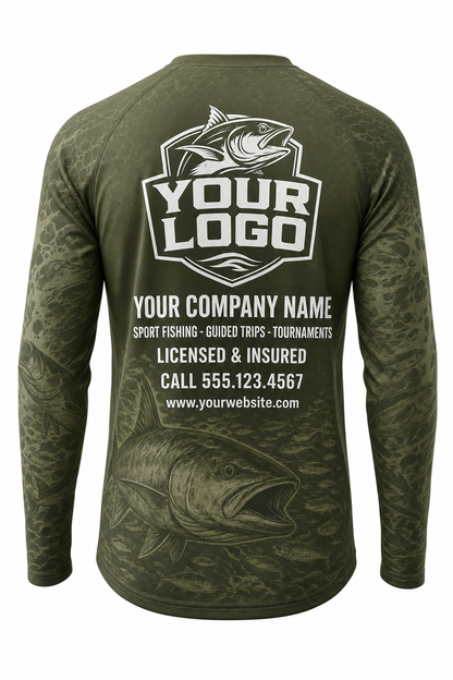 Chain Pickerel Fishing Charter Crew Uniform - custom company logo all-over-print uniform
