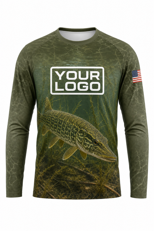 Chain Pickerel Fishing Charter Crew Uniform - custom company logo all-over-print uniform