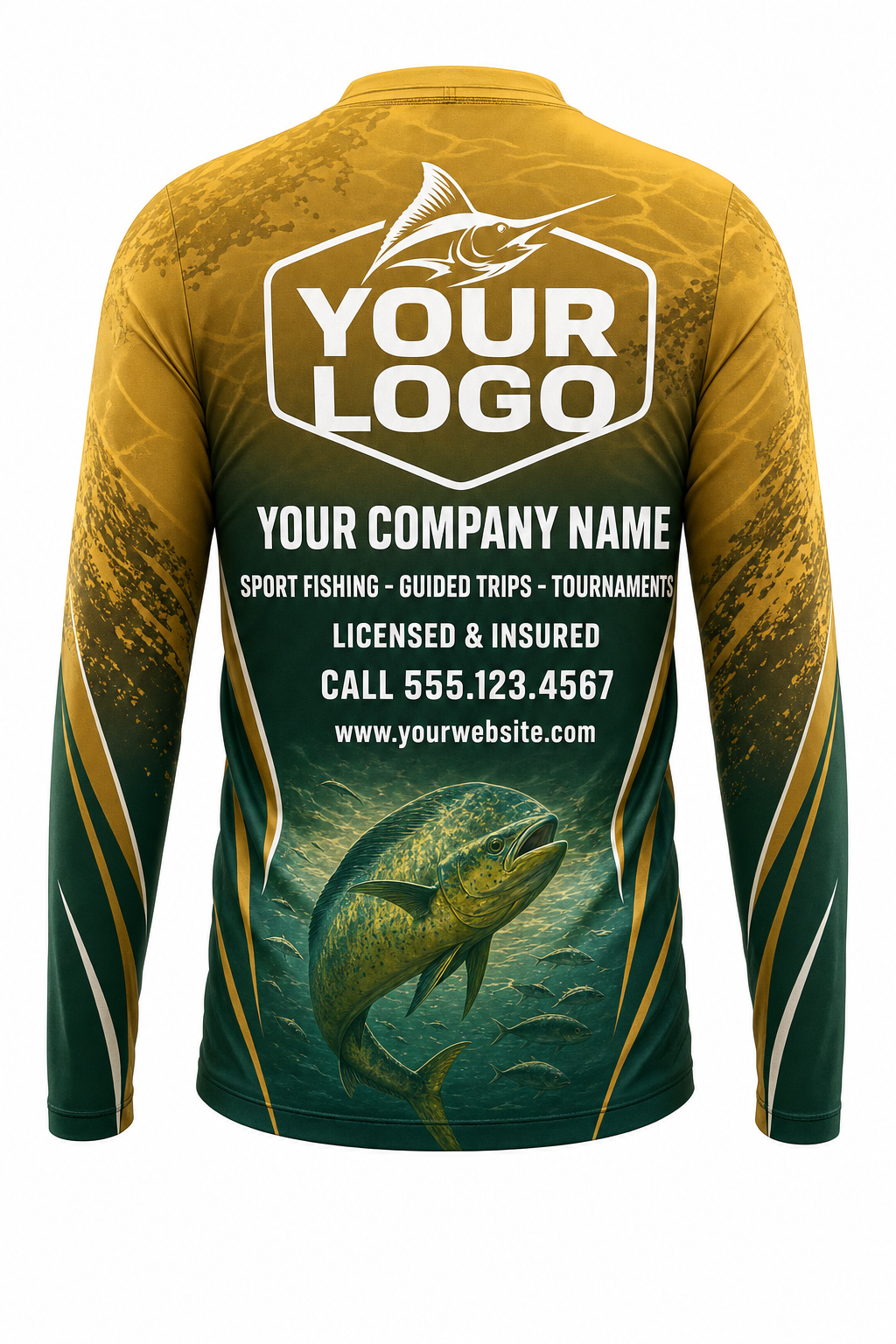 Golden Trout Fishing Charter Crew Uniform - custom company logo all-over-print uniform