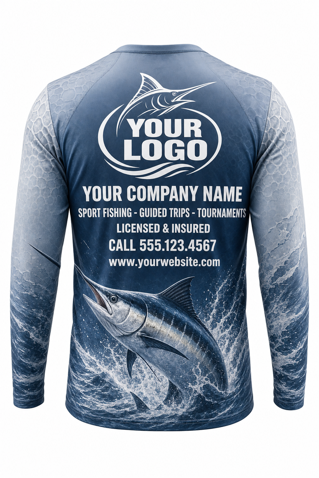 Hybrid Wiper Fishing Charter Crew Uniform - custom company logo all-over-print uniform