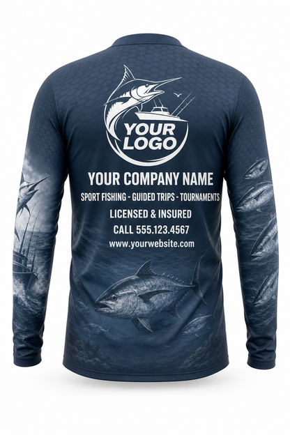 Lake Trout Fishing Charter Crew Uniform - custom company logo all-over-print uniform