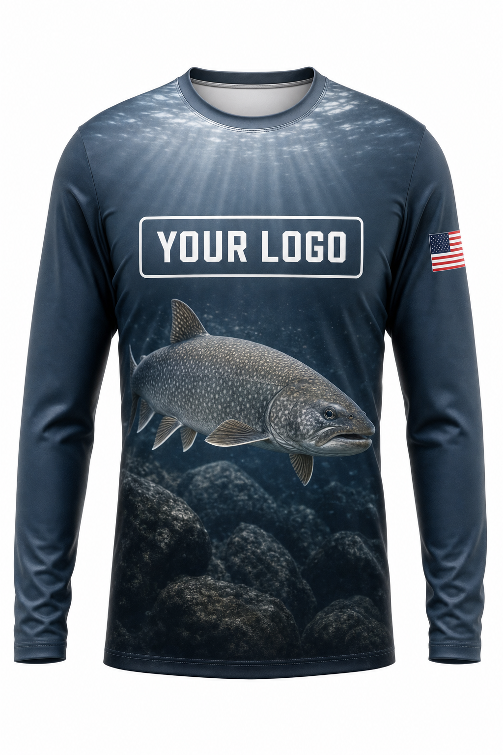 Lake Trout Fishing Charter Crew Uniform - custom company logo all-over-print uniform