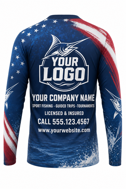 Largemouth Flag Fishing Charter Crew Uniform - custom company logo all-over-print uniform
