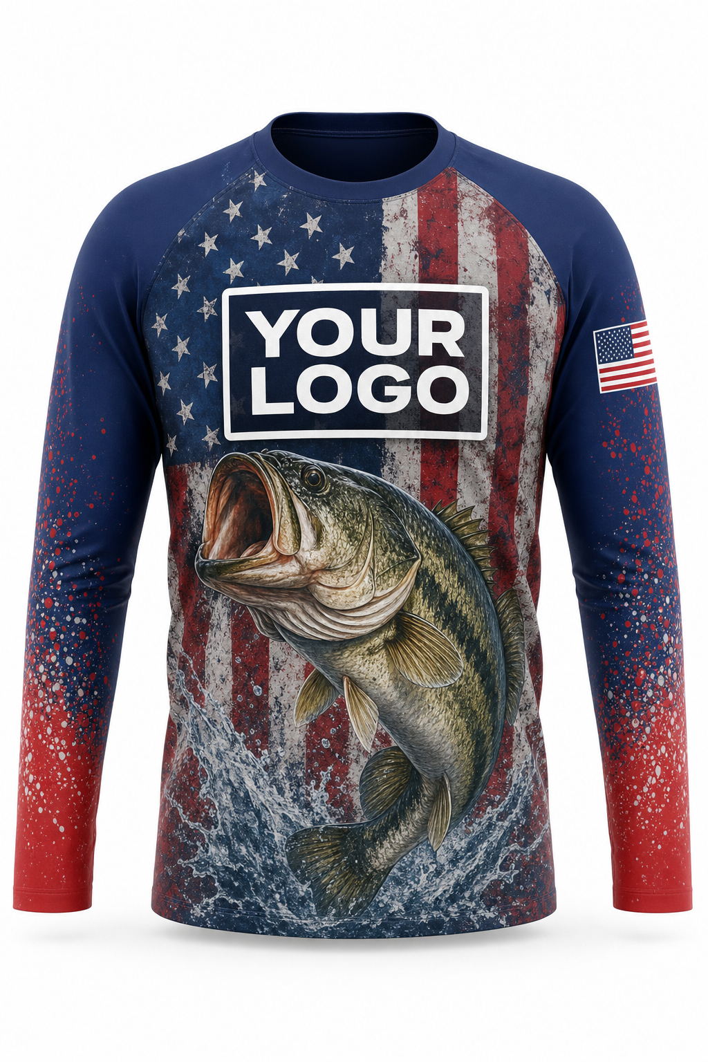 Largemouth Flag Fishing Charter Crew Uniform - custom company logo all-over-print uniform