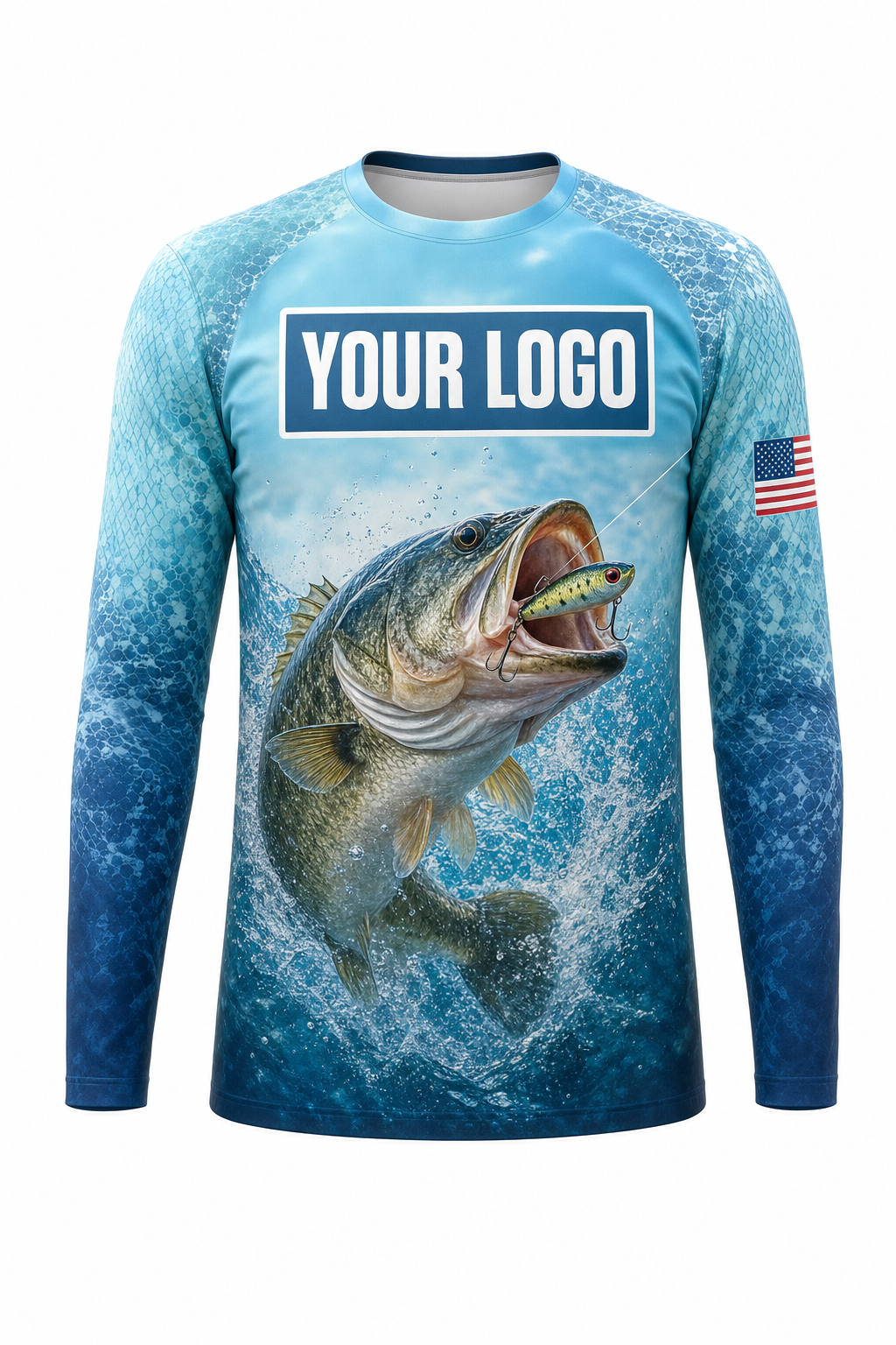 Largemouth Topwater Fishing Charter Crew Uniform - custom company logo all-over-print uniform