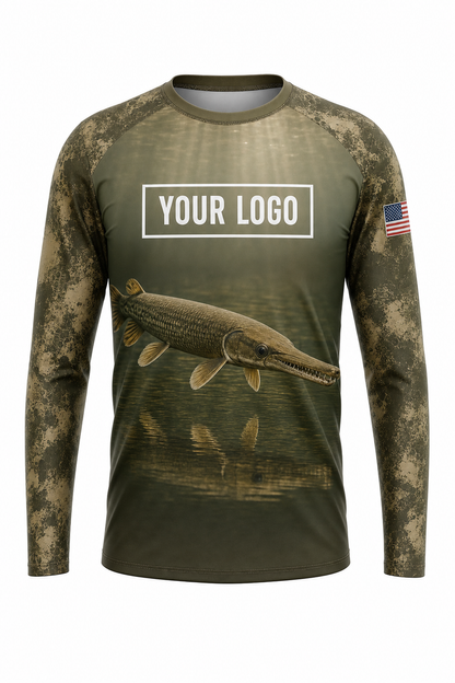 Longnose Gar Fishing Charter Crew Uniform - custom company logo all-over-print uniform