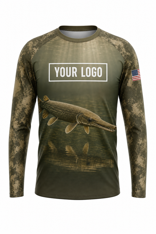 Longnose Gar Fishing Charter Crew Uniform - custom company logo all-over-print uniform