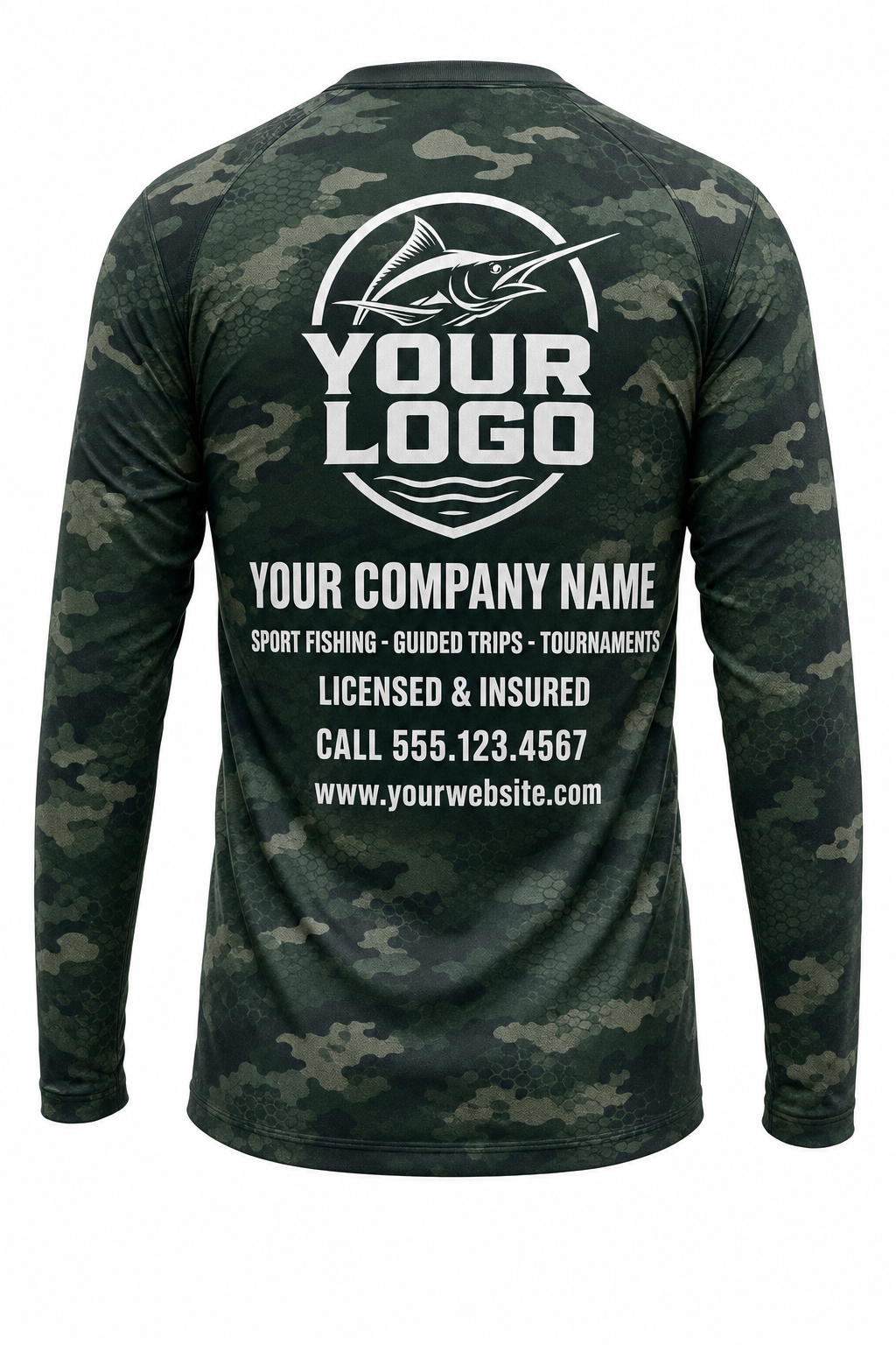 Muskie Fifty Fishing Charter Crew Uniform - custom company logo all-over-print uniform