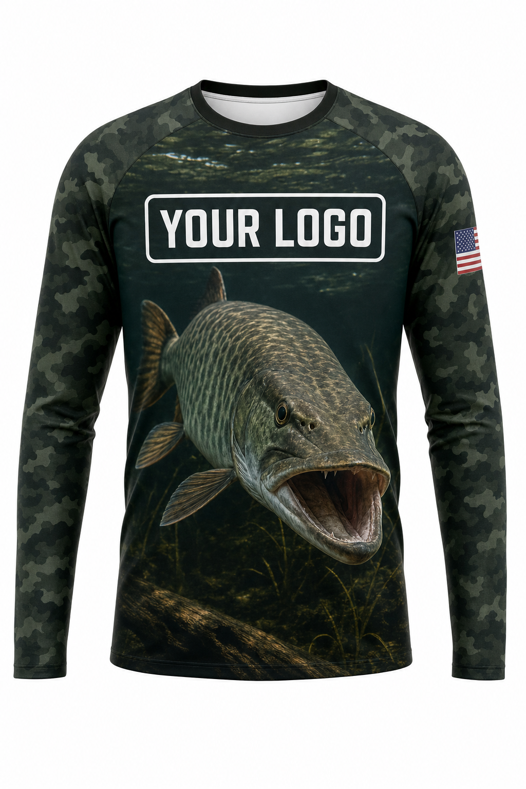Muskie Fifty Fishing Charter Crew Uniform - custom company logo all-over-print uniform