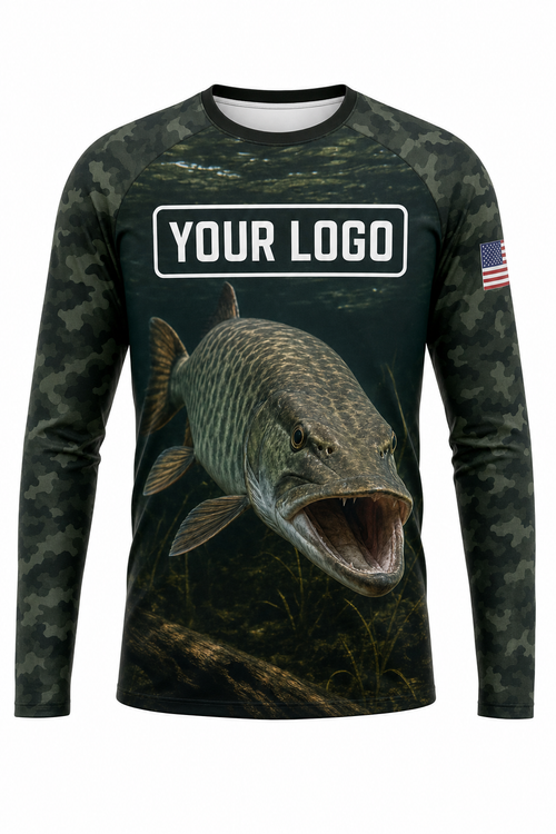 Muskie Fifty Fishing Charter Crew Uniform - custom company logo all-over-print uniform