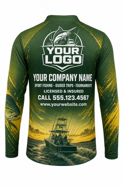 Northern Pike Fishing Charter Crew Uniform - Gold Weedline - custom company logo all-over-print uniform