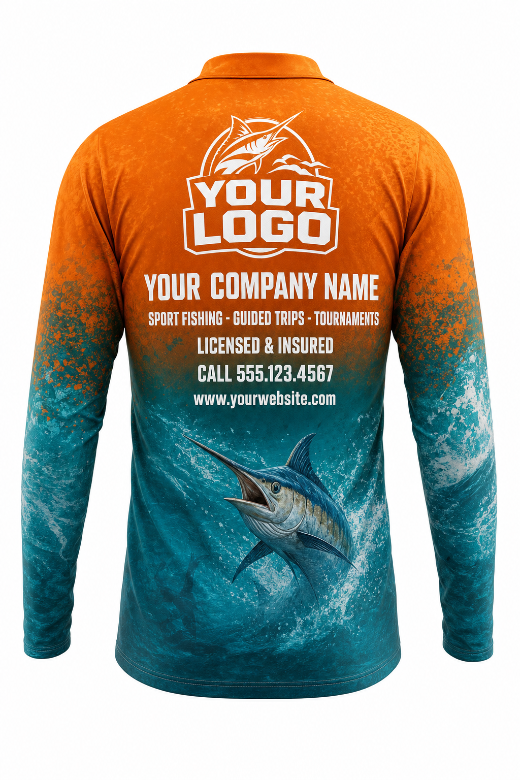 Pumpkinseed Fishing Charter Crew Uniform - custom company logo all-over-print uniform