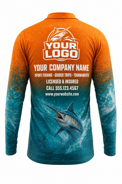 Pumpkinseed Fishing Charter Crew Uniform - custom company logo all-over-print uniform