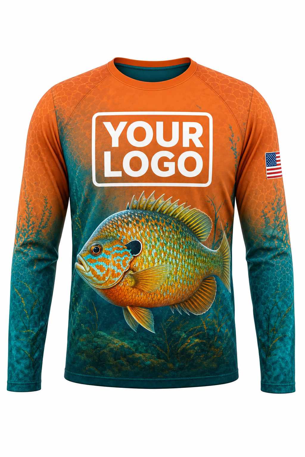 Pumpkinseed Fishing Charter Crew Uniform - custom company logo all-over-print uniform