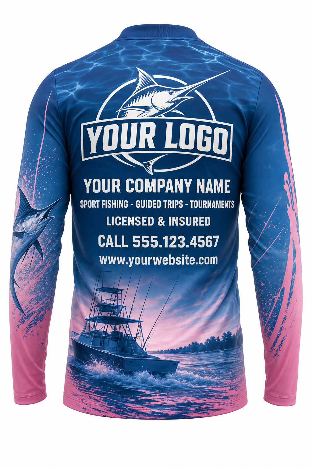 Rainbow Trout Fly Fishing Charter Crew Uniform - custom company logo all-over-print uniform