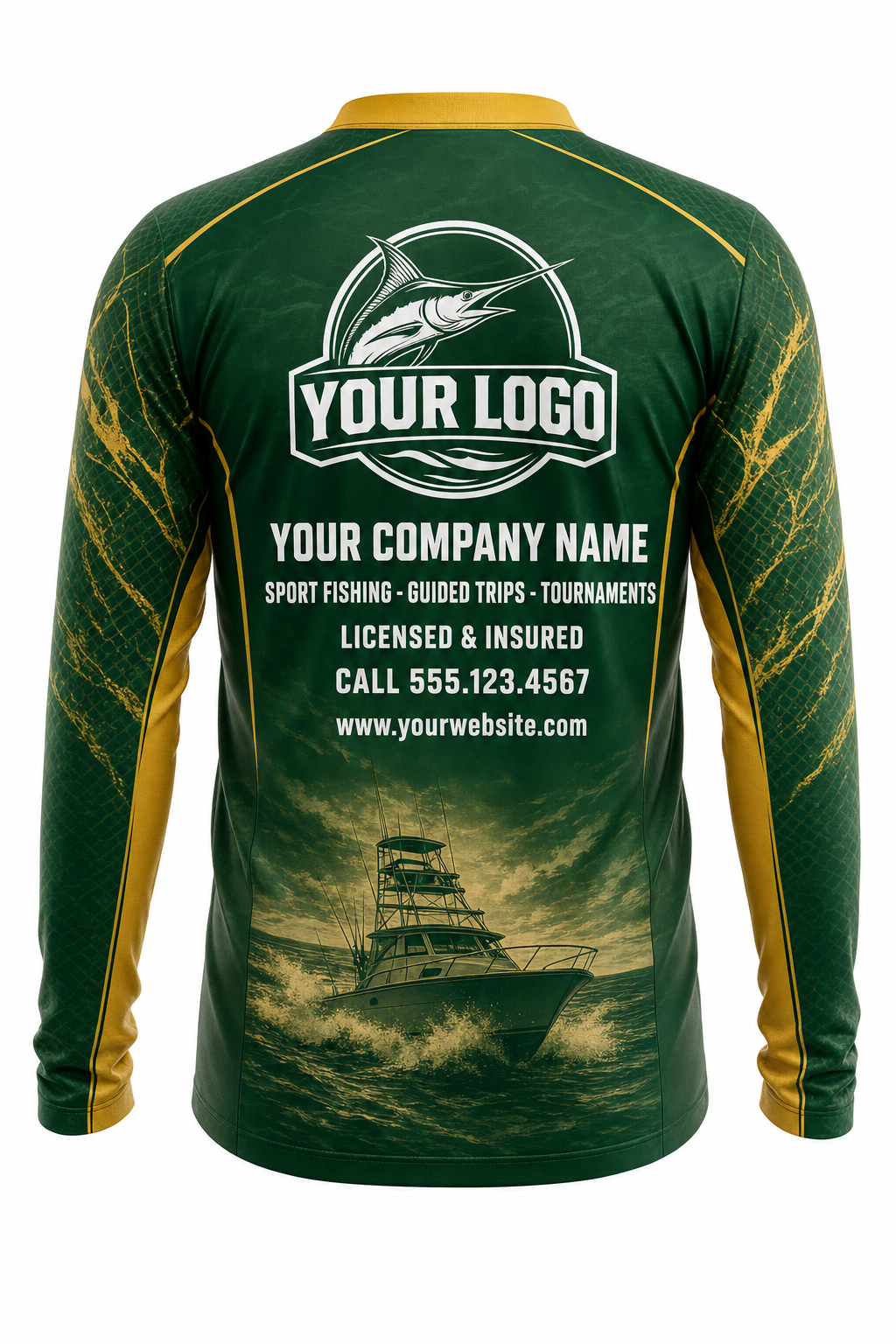 Spotted Bass Fishing Charter Crew Uniform - custom company logo all-over-print uniform