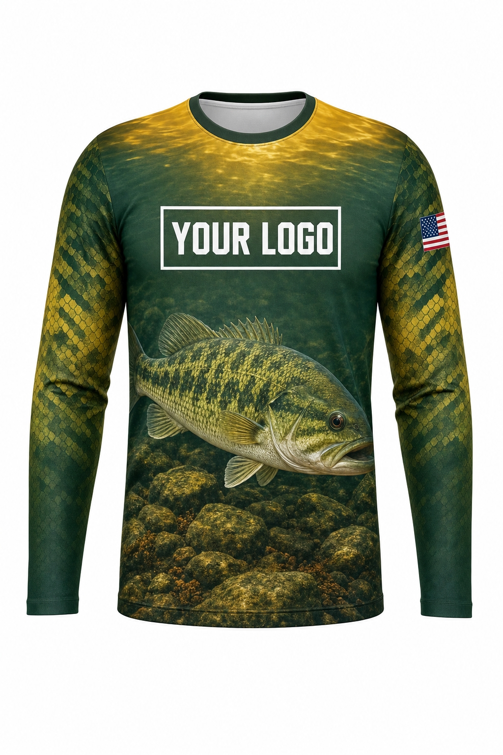 Spotted Bass Fishing Charter Crew Uniform - custom company logo all-over-print uniform
