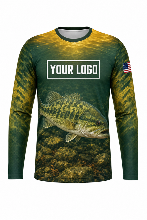 Spotted Bass Fishing Charter Crew Uniform - custom company logo all-over-print uniform