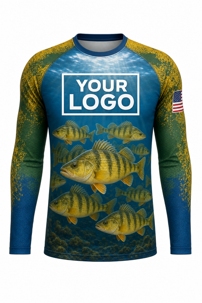 Yellow Perch Jumbo Fishing Charter Crew Uniform - custom company logo all-over-print uniform