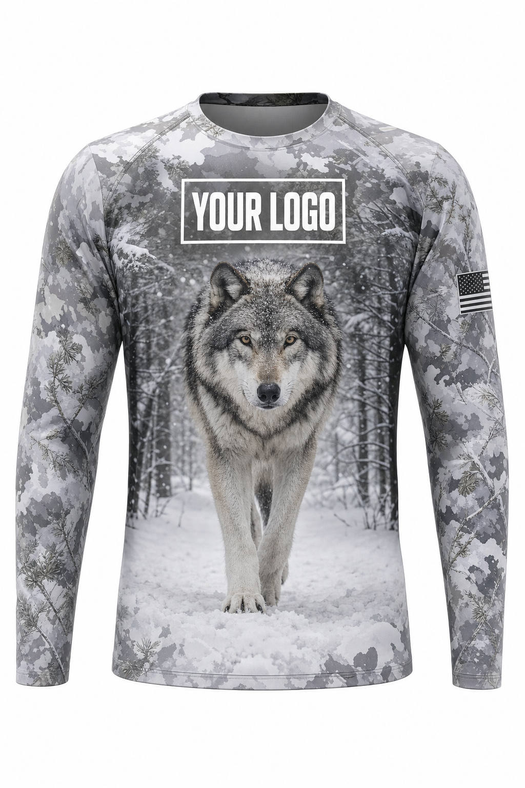 Gray Wolf Hunting Guide Crew Uniform - custom company logo all-over-print uniform