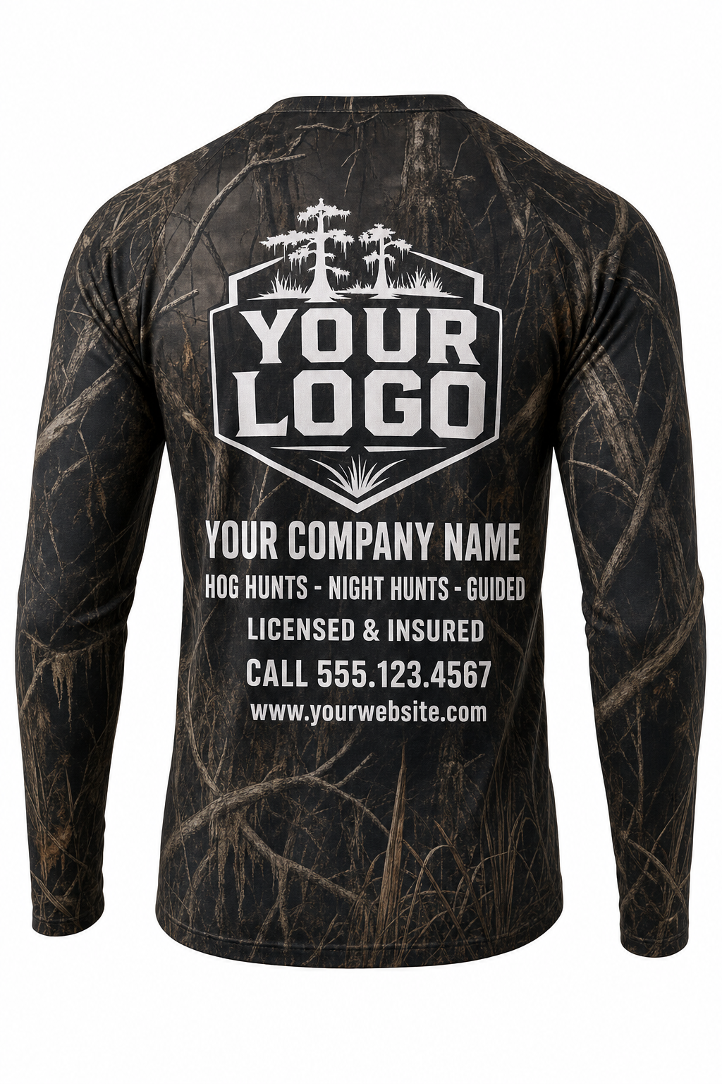 Hog Boar Charge Hunting Guide Crew Uniform - custom company logo all-over-print uniform
