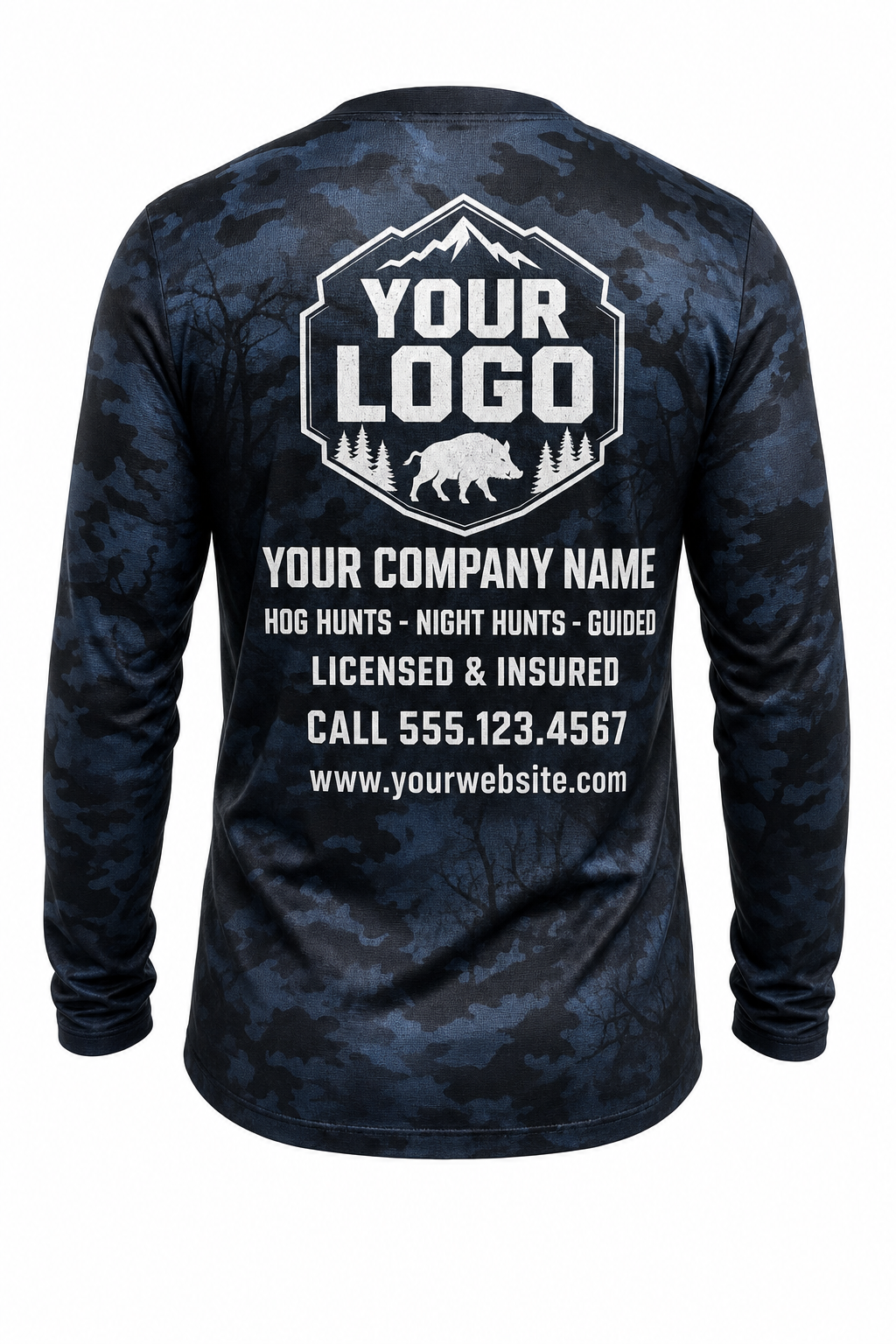Hog Night Moon Hunting Guide Crew Uniform - custom company logo all-over-print uniform