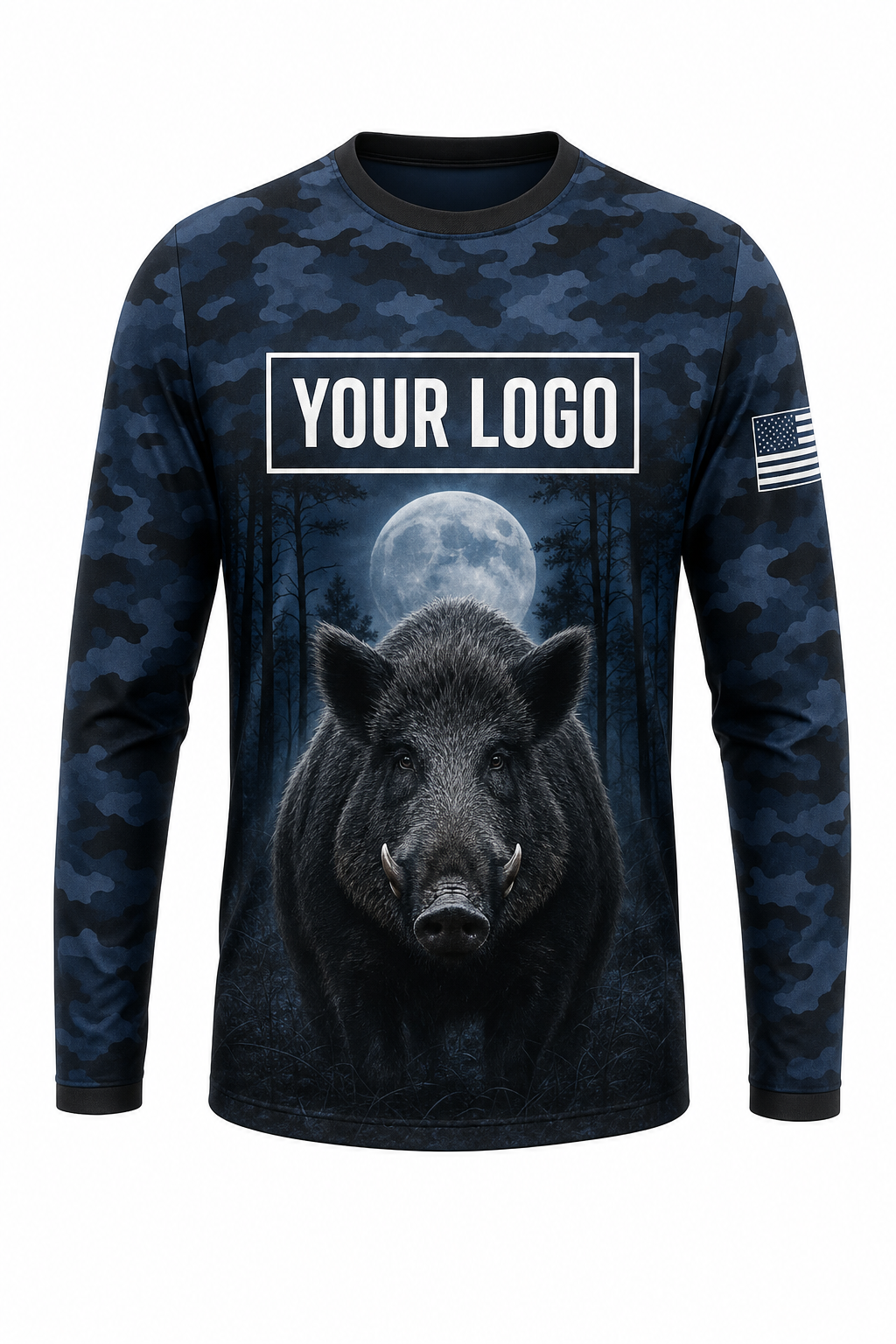 Hog Night Moon Hunting Guide Crew Uniform - custom company logo all-over-print uniform