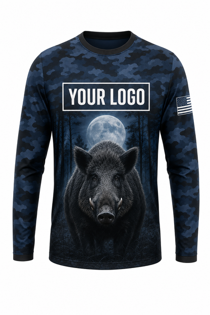 Hog Night Moon Hunting Guide Crew Uniform - custom company logo all-over-print uniform